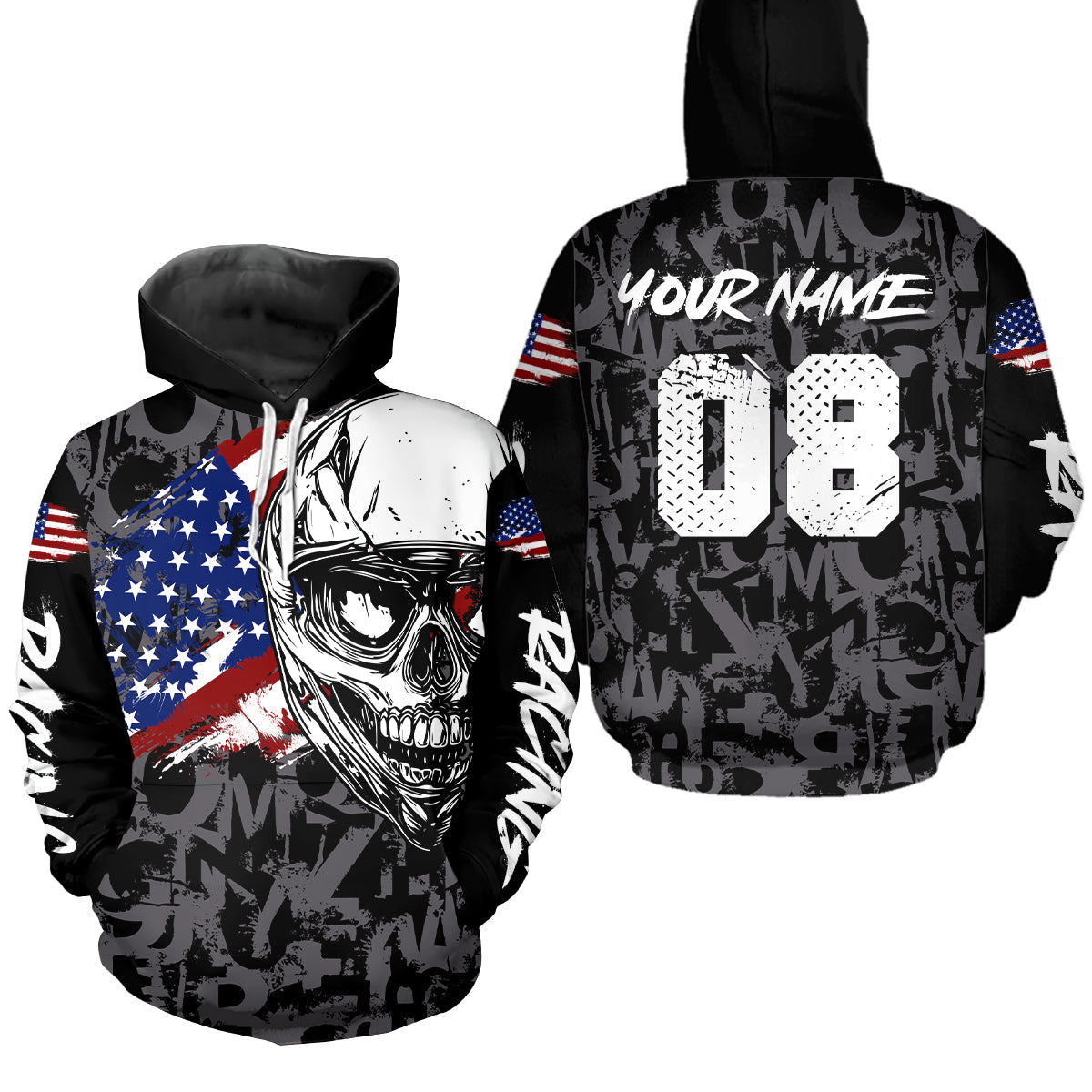 Patriotic Motocross Hoodie for Men Women Dirt Bike Racing Hoodie Custom Riding Shirt MH162