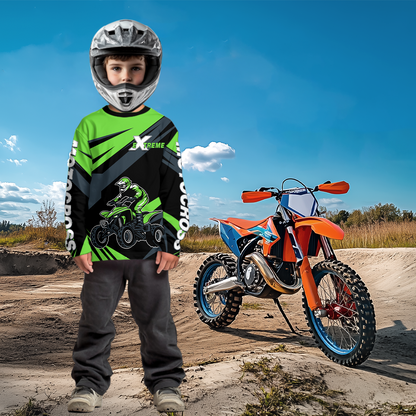 ATV Racing Jersey Green Custom ATV Riding Shirt for Kid Adult Quad Bike ATV Jersey MX116