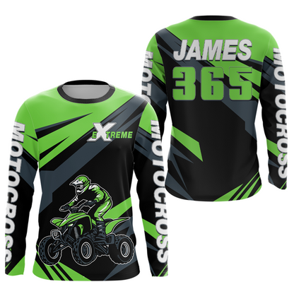 ATV Racing Jersey Green Custom ATV Riding Shirt for Kid Adult Quad Bike ATV Jersey MX116