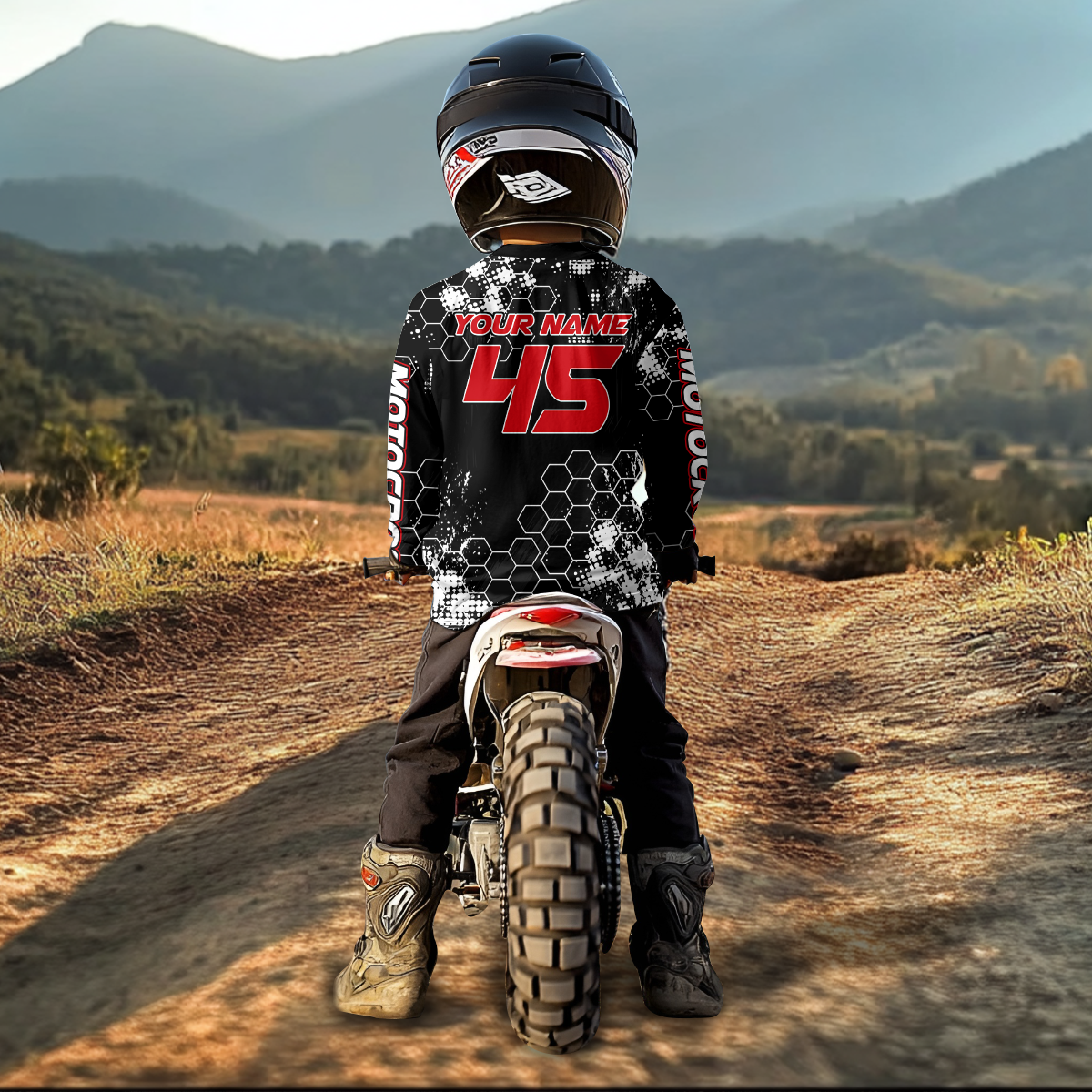 Custom ATV Racing Jersey Red-Black ATV Motocross Shirt ATV Jersey for Men Kid Women MX117