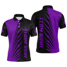 Load image into Gallery viewer, Custom Purple Bowling Shirts for Men Women Team Bowling Polo &amp; 1/4 Zip Shirt MBL48
