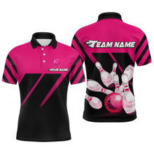 Load image into Gallery viewer, Pink Bowling Shirt Custom Bowling Jersey for Men Women Bowling Polo&amp;1/4 Zip Shirts MBL51