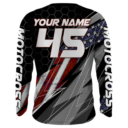 ATV Motocross Jersey UPF30+ ATV Quad Bike Shirt Men Kid American Flag ATV Racing Jersey MX29