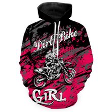 Load image into Gallery viewer, Custom Motocross Hoodie Personalized Pink Dirt Bike Racing Hoodie Men Women MH119