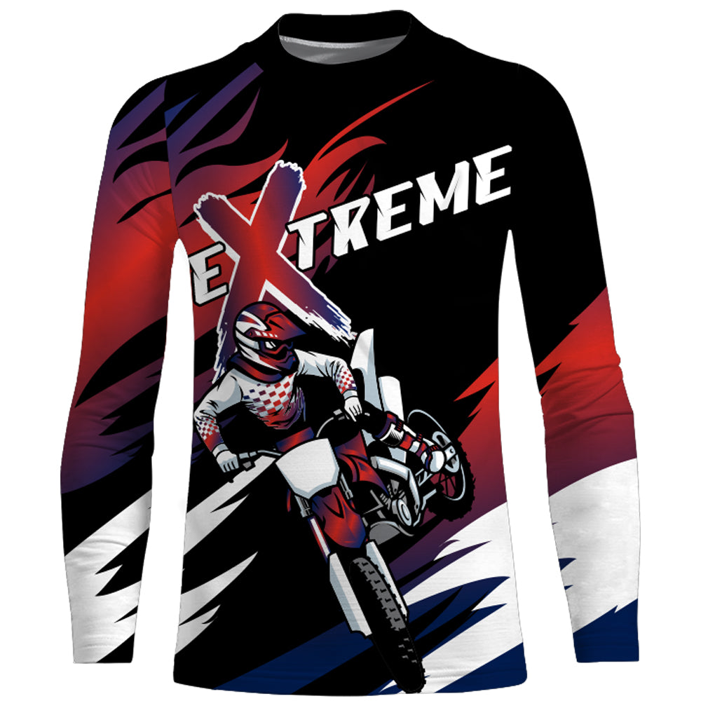 Motocross Jersey Red Upf30+ Men Women Kid Dirt Bike Shirt Extreme Racing Jersey Off-road XM42