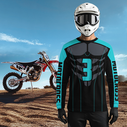 Blue Motocross Jersey Muscle Racing Dirt Bike Jersey Men Kid Women Upf30+ Off Road Jersey XM368