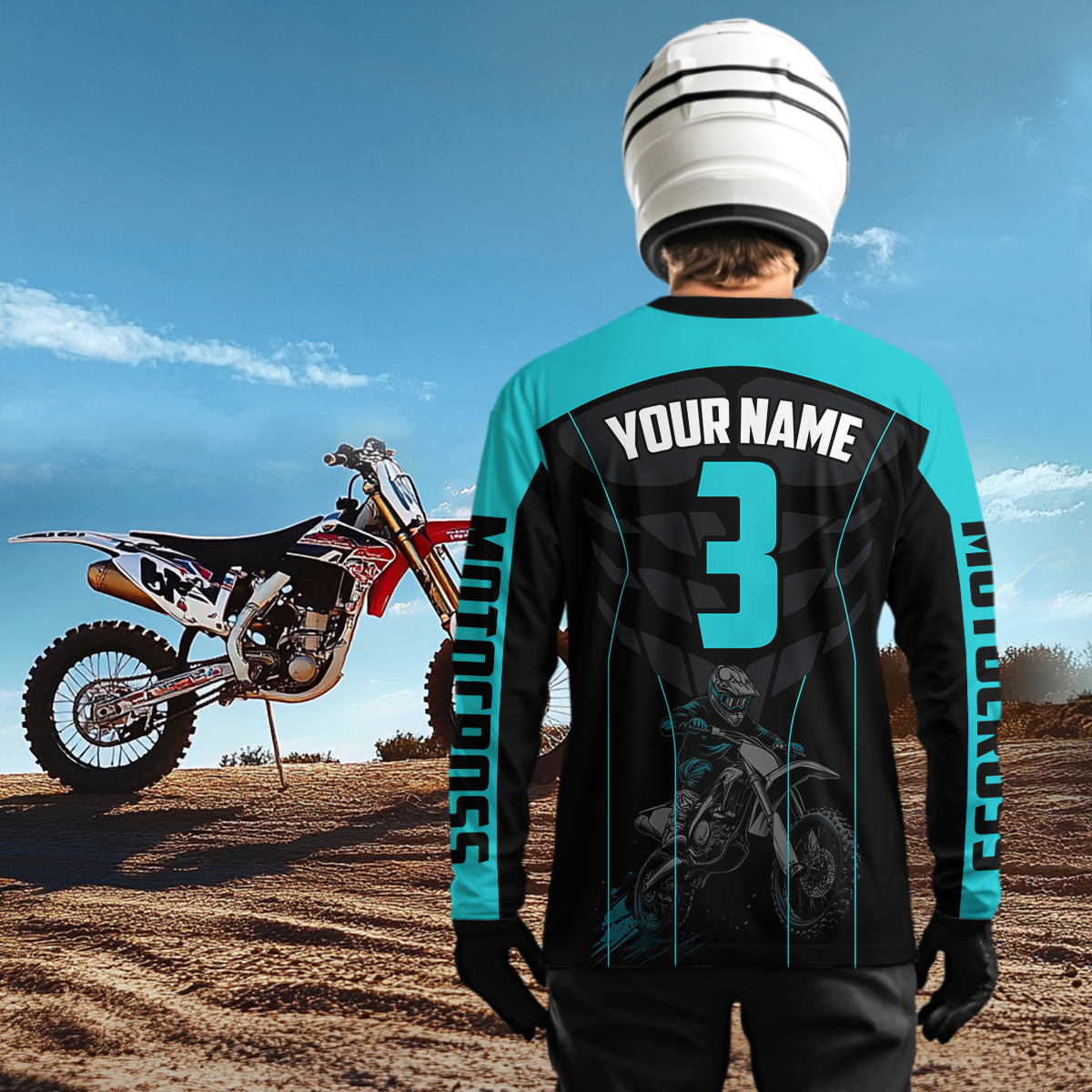 Blue Motocross Jersey Muscle Racing Dirt Bike Jersey Men Kid Women Upf30+ Off Road Jersey XM368
