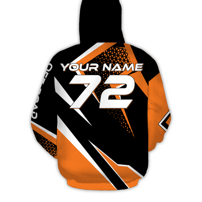 Motocross Racing Hoodie Orange Black Dirt Bike Motorcycle Hoodie For Men Women MH43