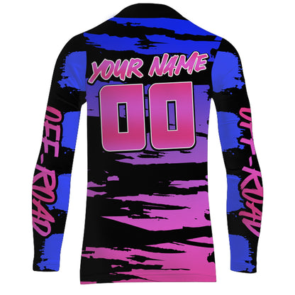 Motocross Blue Pink Jersey UPF30+ Riding Dirt Bike Jersey Extreme MX Racing Off-road Shirt XM05