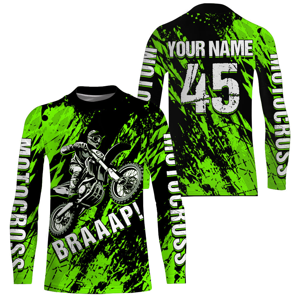 Motocross Racing Jersey Green Upf30+ Dirt Bike Shirt Men Women Kid Off-Road Shirt XM87