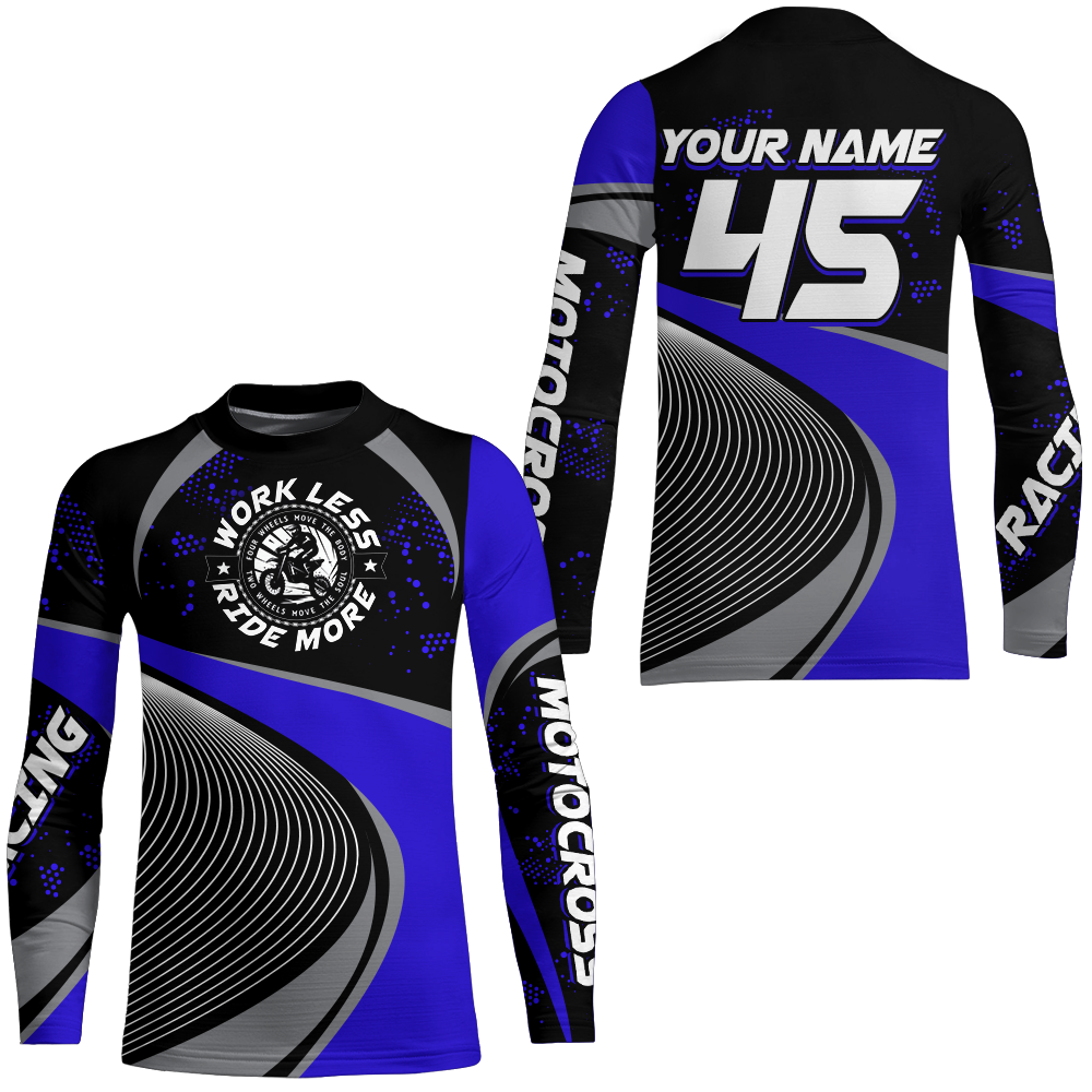 Motocross Racing Jersey Blue Upf30+ Dirt Bike Shirt Off-Road MX Racing Jersey XM296