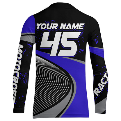 Motocross Racing Jersey Blue Upf30+ Dirt Bike Shirt Off-Road MX Racing Jersey XM296