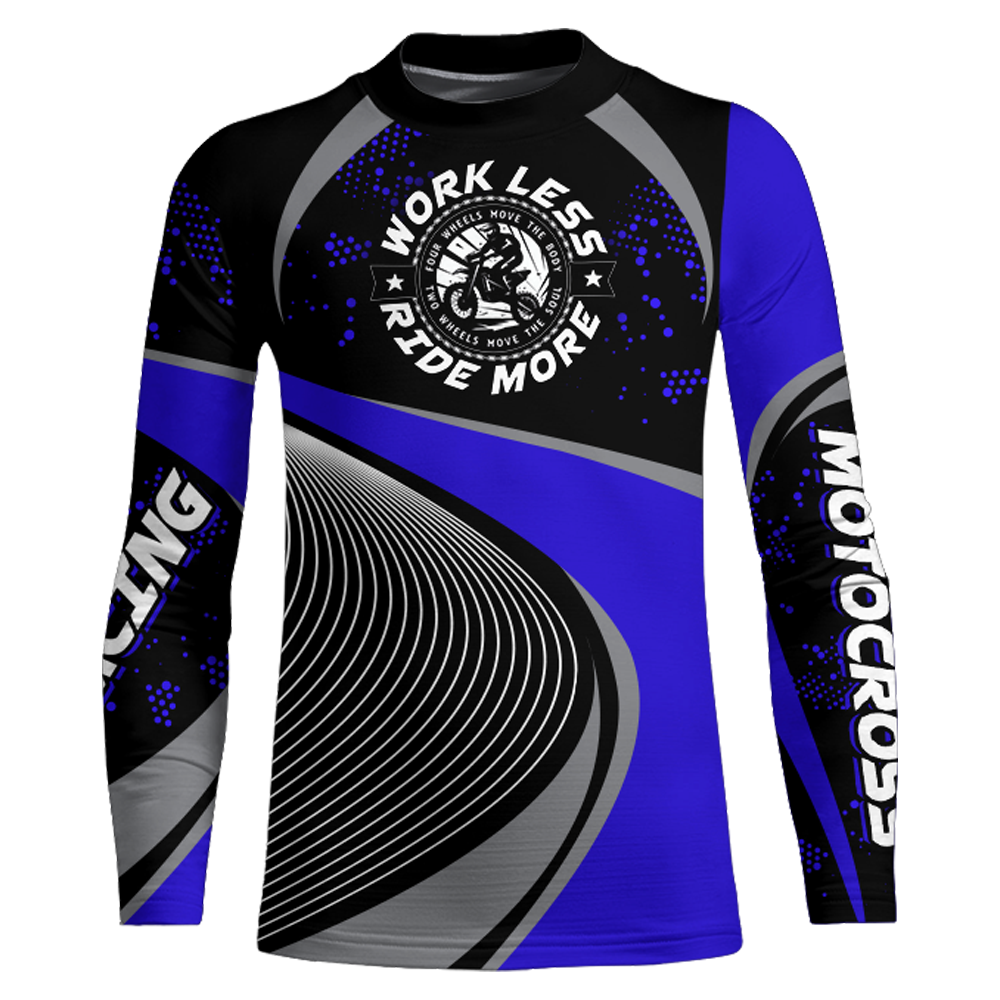 Motocross Racing Jersey Blue Upf30+ Dirt Bike Shirt Off-Road MX Racing Jersey XM296