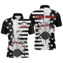Load image into Gallery viewer, American Flag Bowling Shirt for Men Women Team Bowling Jersey Bowling Polo&amp;1/4 Zip MBL18