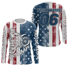 Load image into Gallery viewer, Motocross American Flag Racing Jersey UPF30+ Dirt Bike Shirt Youth Men Women Brap Motorcycle XM101