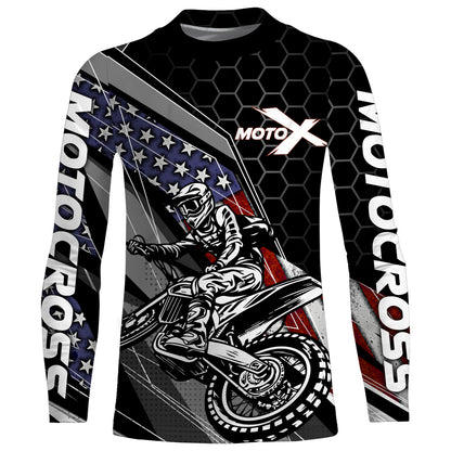 Custom Motocross Jersey American Kid&Adult UPF30+ Dirt Bike Racing Off-road Motorcycle Shirt| XM105