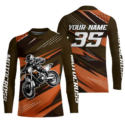 Orange Motocross Racing Jersey Men Women Kid Upf30+ Dirt Bike Shirt Youth Racing Jersey DNT84
