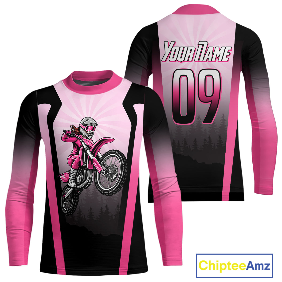 Girl Motocross Shirts Kid Adult Purple Motocross MX Off-Road Motocycle Shirt UPF30+ DNT66