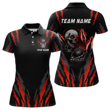 Load image into Gallery viewer, Skull Bowling Custom Women Bowling Polo &amp; Quarter-Zip Bowling Team Jerseys HNT47