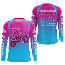 Load image into Gallery viewer, Girl Racing Jersey UPF30+ Youth MX Racing Dirt Bike Off-Road Shirt Biker Girl Women DNT67
