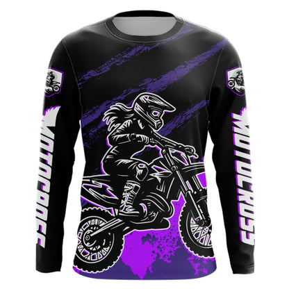 Women Motocross Shirts Kid Adult Purple Motocross MX Off-Road Motocycle Shirt UPF30+ DNT65