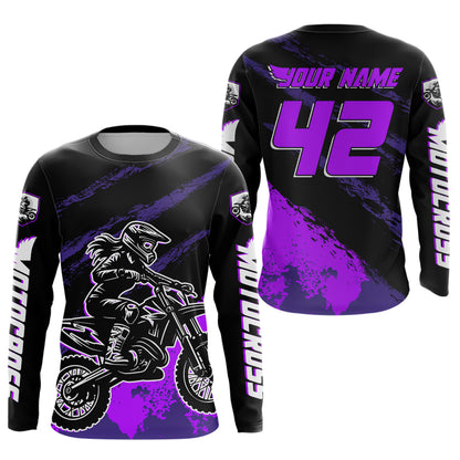 Women Motocross Shirts Kid Adult Purple Motocross MX Off-Road Motocycle Shirt UPF30+ DNT65