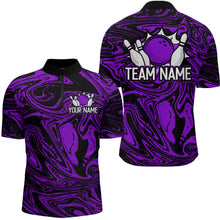 Load image into Gallery viewer, Custom Purple Bowling Men Bowling Shirt Polo &amp; Quarter-Zip Bowling Team Jerseys HNT81