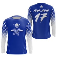 Load image into Gallery viewer, Custom Blue Skull Motocross Shirts for Kid Adults Youth Motocross Jersey UPF30+Dirt Bike DNT70