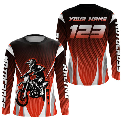 Red Youth Dirt Bike Jersey Custom Motocross Jersey Men Women Kid Upf30+ Off-Road Jersey DNT75