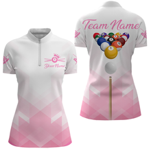Load image into Gallery viewer, Custom Women 8 Ball Billiard Jersey Billiard Team Shirt Billiard League Polo &amp; 1/4 Zip NNT100