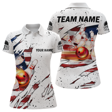 Load image into Gallery viewer, US Flag Bowling Shirt for Women 3D Custom Bowling Jersey Shirts Team Polo &amp; Quarter-Zip HNT19