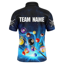 Load image into Gallery viewer, Custom Galaxy 8 Ball Billiard Shirts for Men Billiard Team Shirts Billiard League Polo &amp; 1/4 Zipper NNT85