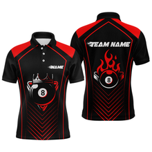 Load image into Gallery viewer, Customized Red 8 Ball Pool Crown Men's Billiard Shirts, Billiard Team Shirts Polo &amp; 1/4 Zip Shirts NNT37