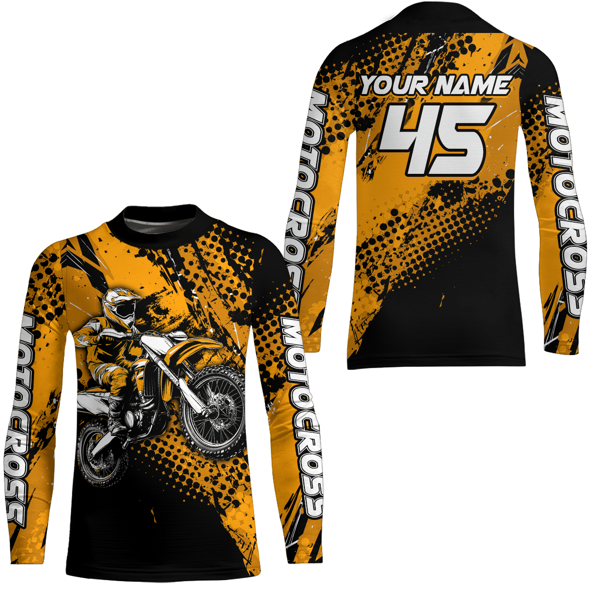 Orange Youth Motocross Shirts Custom Racing Dirt Bike Jersey Kid Men Women UPF30+ DNT18