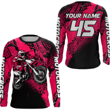 Load image into Gallery viewer, Pink Youth Motocross Shirts Custom Racing Dirt Bike Jersey Kid Men Women UPF30+ DNT18