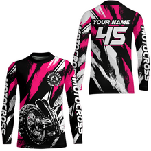 Load image into Gallery viewer, Personalized Pink Motocross Racing Jersey Men Women Kid Upf30+ Dirt Bike Jersey Shirt Racing Jersey DNT03