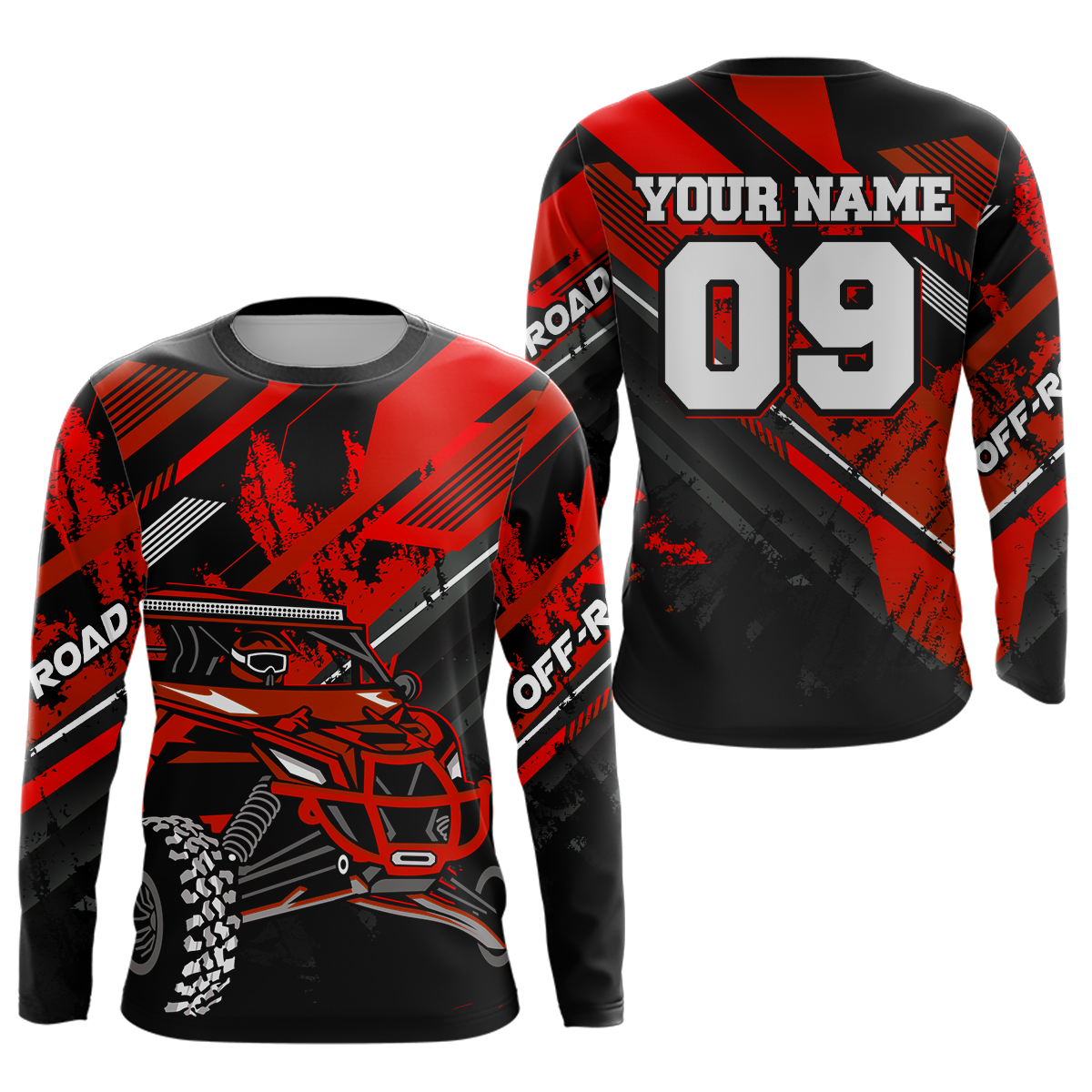 Custom Red UTV Motocross Racing Shirt Kid Men Women UTV Off-Road Shirts UPF30+ DNT25