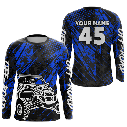 Custom Blue UTV Off-Road Shirts UTV Motocross Racing Shirt Kid Men Women UPF30+ DNT26
