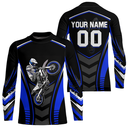Blue Youth Dirt Bike Jersey MX Off-Road Motocross Shirt Racing Shirt Kid Men Women DNT55