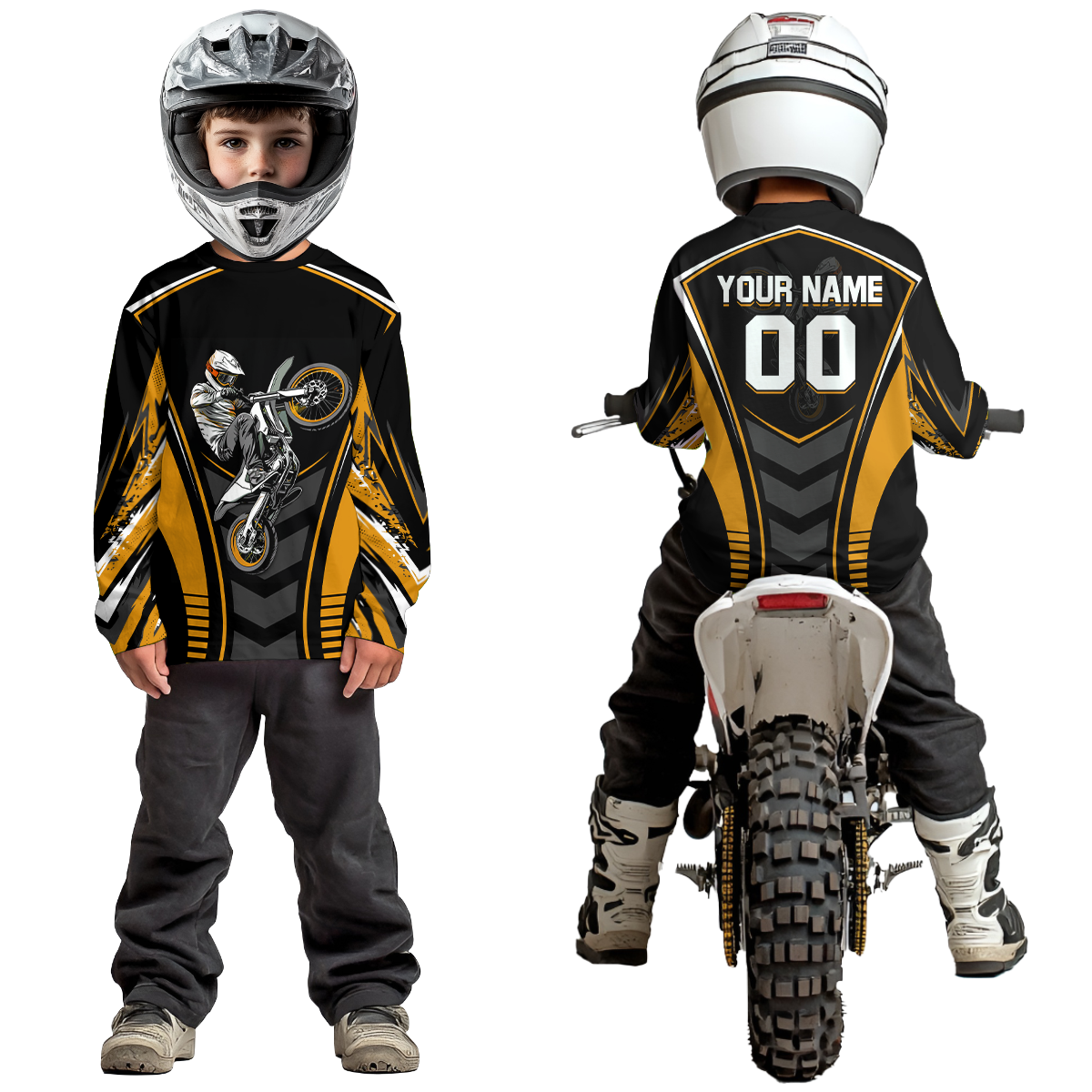 Orange Youth Dirt Bike Jersey MX Off-Road Motocross Shirt Racing Shirt Kid Men Women DNT55
