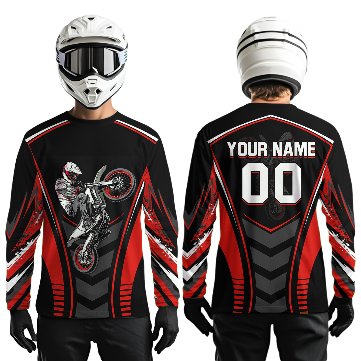 Red Youth Dirt Bike Jersey MX Off-Road Motocross Shirt Racing Shirt Kid Men Women DNT55