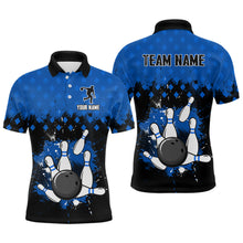 Load image into Gallery viewer, Blue Bowling Jersey Men And Women Custom Bowling Shirts Unisex Polo Bowling Team Shirt CP06