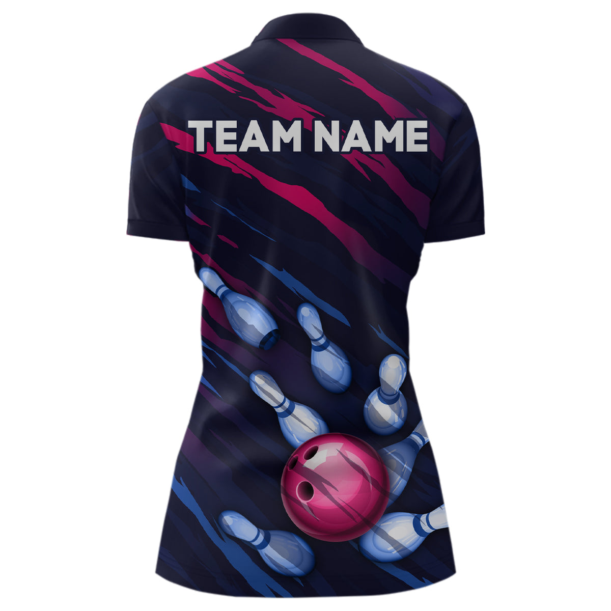 Custom Bowling 1/4 Zip Shirt Men & Women Navy Bowling Team Jersey CP02