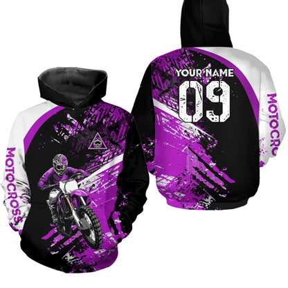 Adult&Kid Custom Motocross Jersey Purple UPF30+ MX Racing Biker Off-road Dirt Bike Racewear| CTP31