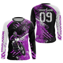 Load image into Gallery viewer, Adult&amp;Kid Custom Motocross Jersey Purple UPF30+ MX Racing Biker Off-road Dirt Bike Racewear| CTP31