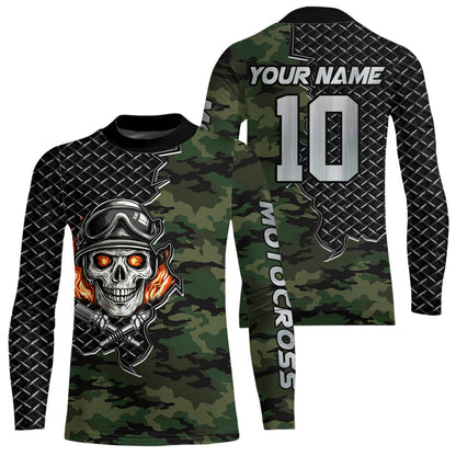 Adult&Kid Custom Camo Dirt Bike Jersey Motocross Jersey Upf30+ Motocross Shirt| CTP92