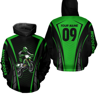 Custom Motocross Jersey Green UPF30+ Dirt Bike Shirt MX Racing Racewear Adult&Kid| CTP50