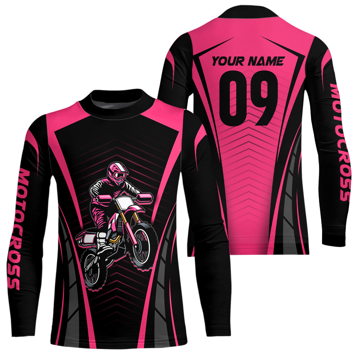 Custom Motocross Jersey Pink UPF30+ Dirt Bike Shirt MX Racing Racewear Adult&Kid| CTP50