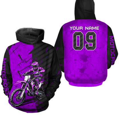 Custom Dirt Bike Jersey Purple Motocross Jersey Upf30+ Mens Women Motocross Shirt| CTP19
