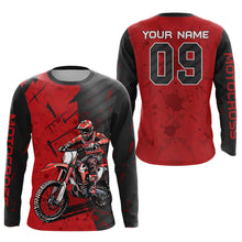 Load image into Gallery viewer, Custom Dirt Bike Jersey Red Motocross Jersey Upf30+ Mens Women Motocross Shirt| CTP19